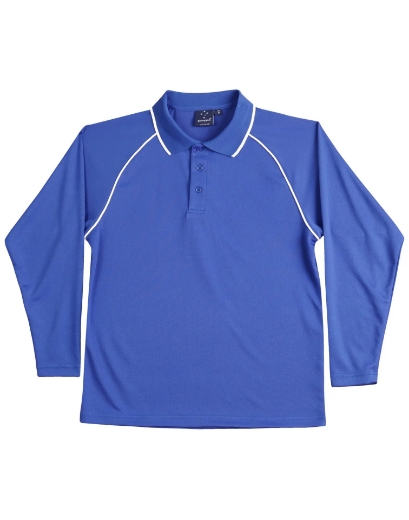 Picture of Winning Spirit, Childrens Cooldry Raglan L/S Polo